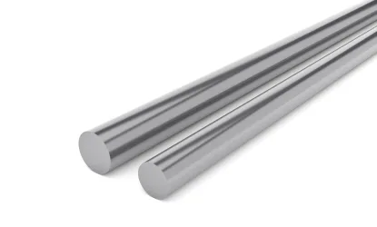 Barra redonda de aço utilizada em aplicações industriais e processos de usinagem