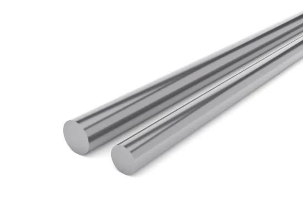 Barra redonda de aço utilizada em aplicações industriais e processos de usinagem